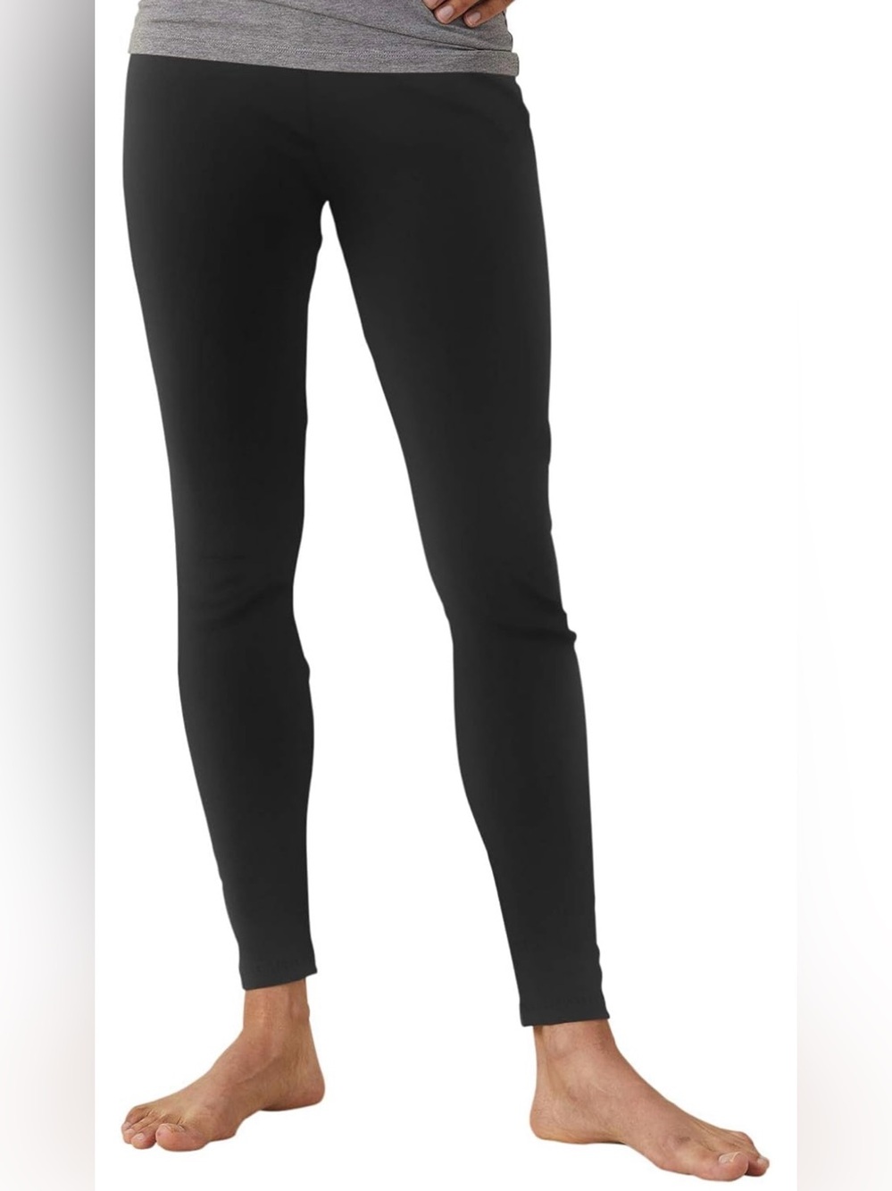 Fair Indigo 100% Organic Pima Cotton Women's Black Leggings